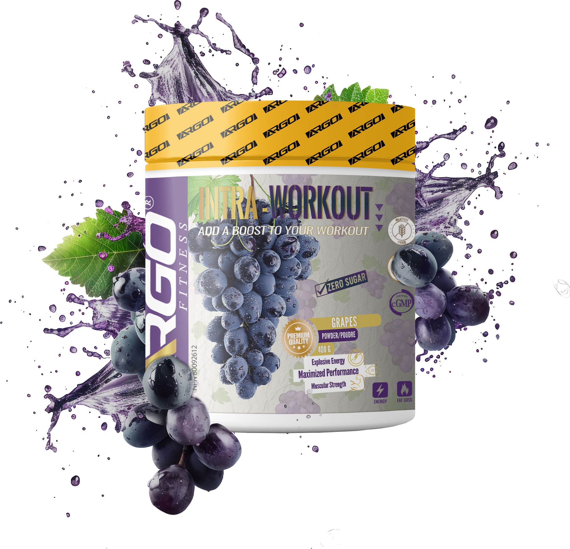 Intra Workout - Energy & Focus grapes splash image